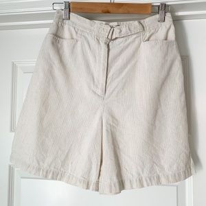 Vintage Liz Claiborne Linen Tan High Waisted Shorts Size 8
